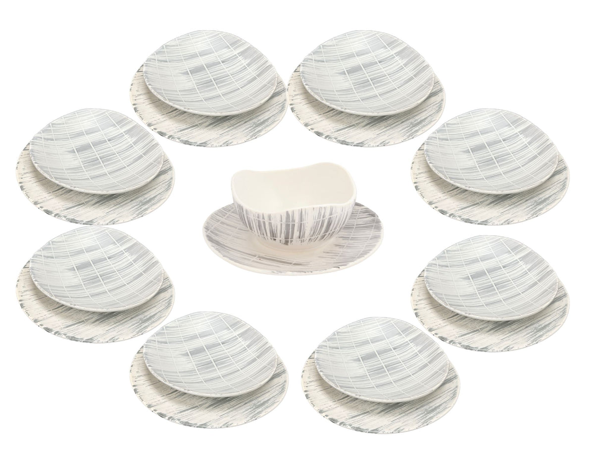 French Faux Bois Soup & Salad Set, 17pcs