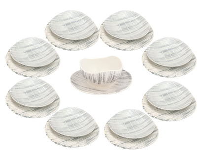 French Faux Bois Soup & Salad Set, 17pcs