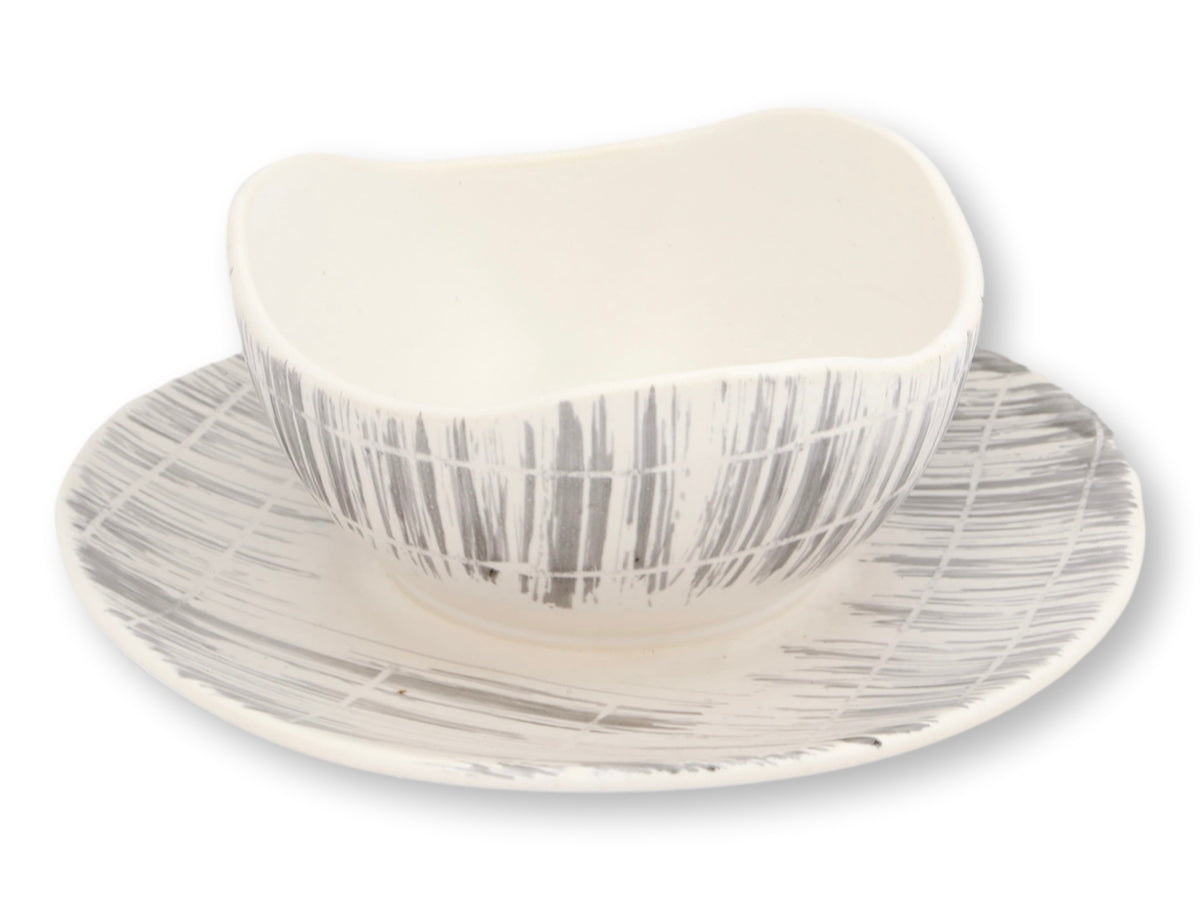 French Faux Bois Soup & Salad Set, 17pcs