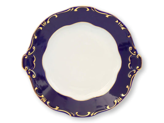 Pompadour III Cobalt & 18K Cake Plate