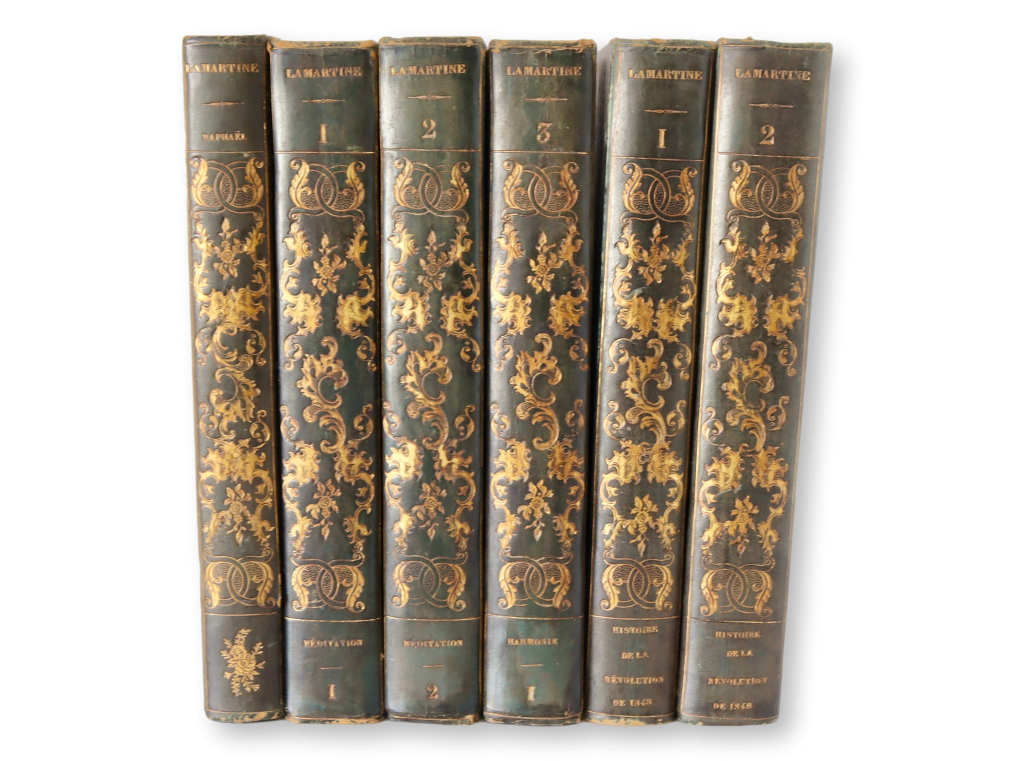 1840 French Oeuvres Complètes de Lamartine Books, Set of 6