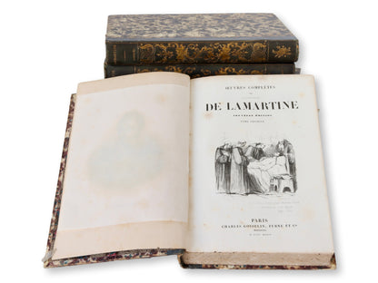 1840 French Oeuvres Complètes de Lamartine Books, Set of 6