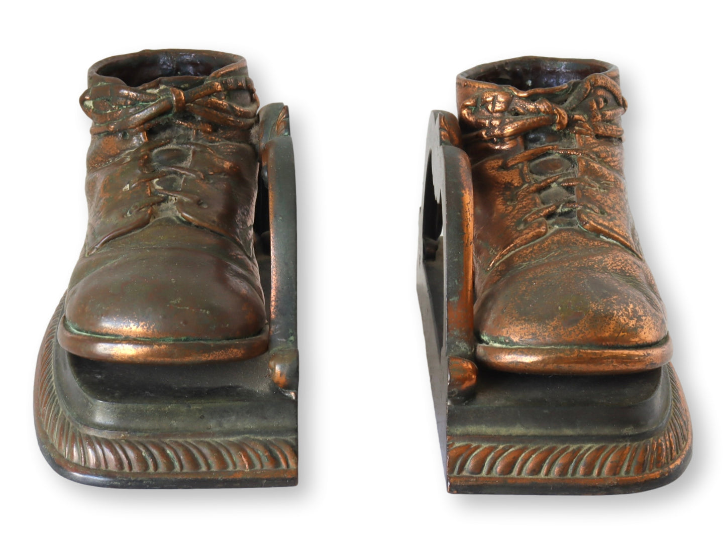 1950s Bronzed Baby Shoe Bookends