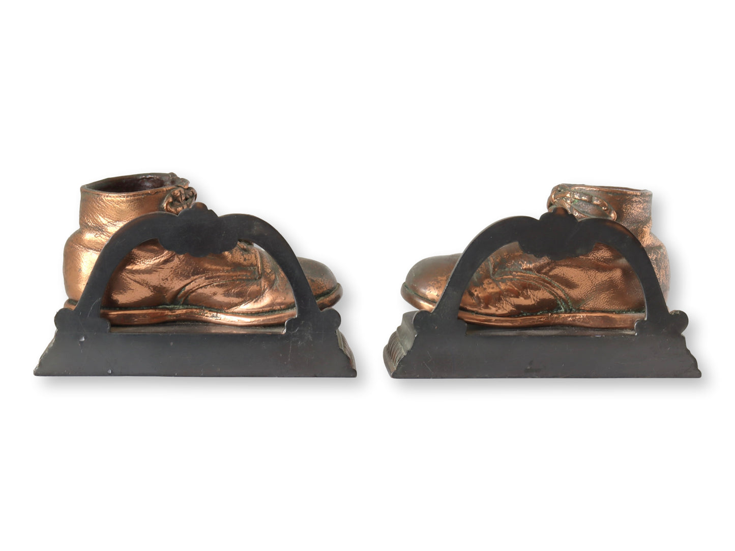 1950s Bronzed Baby Shoe Bookends