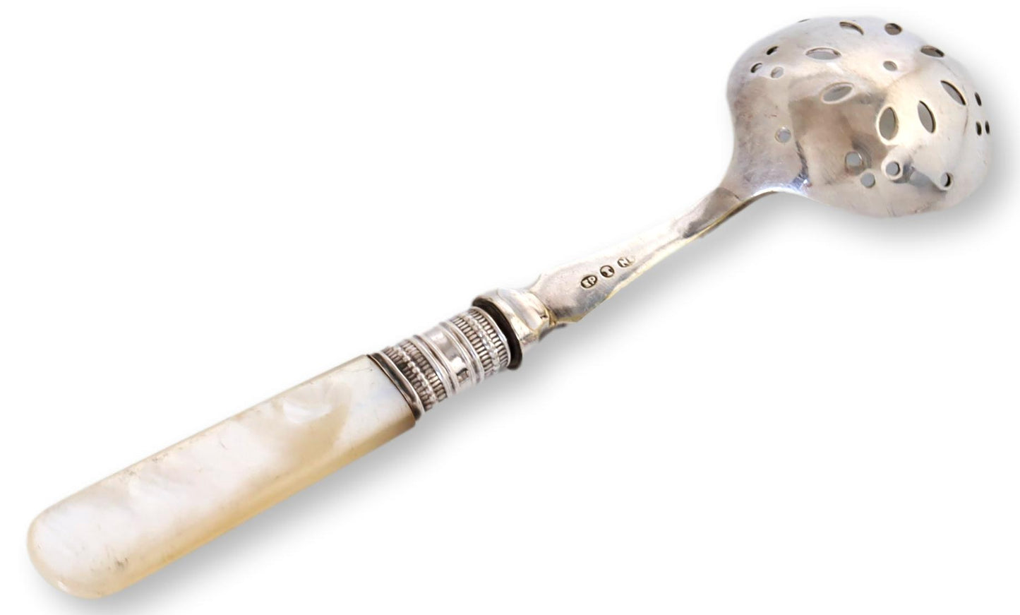 Antique Pearl-Handled Powder Sugar Sifter Spoon