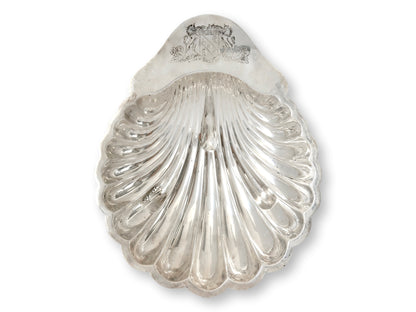 Silver-Plate Shell Dish w/ Coat of Arms