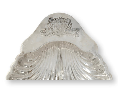 Silver-Plate Shell Dish w/ Coat of Arms