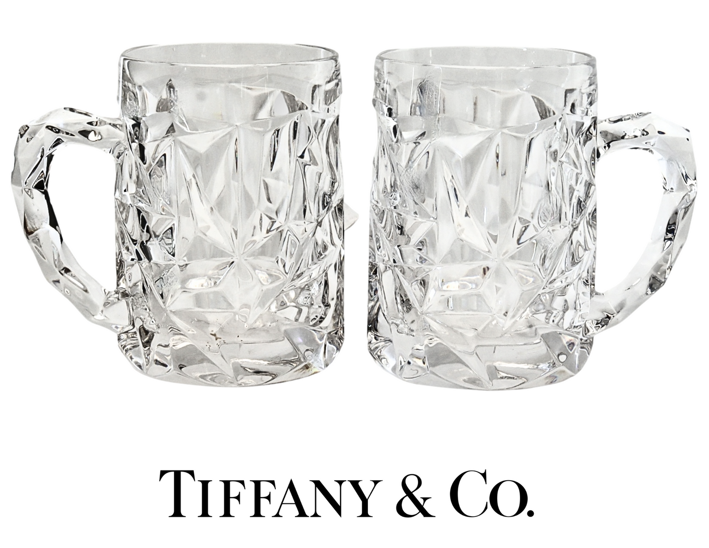 Vintage Tiffany & Co. Rock Cut Beer Mugs