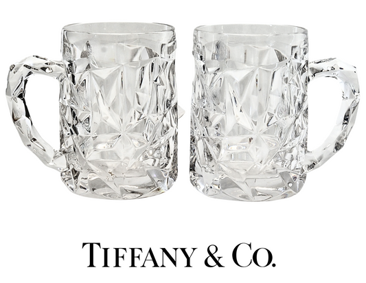 Vintage Tiffany & Co. Rock Cut Beer Mugs