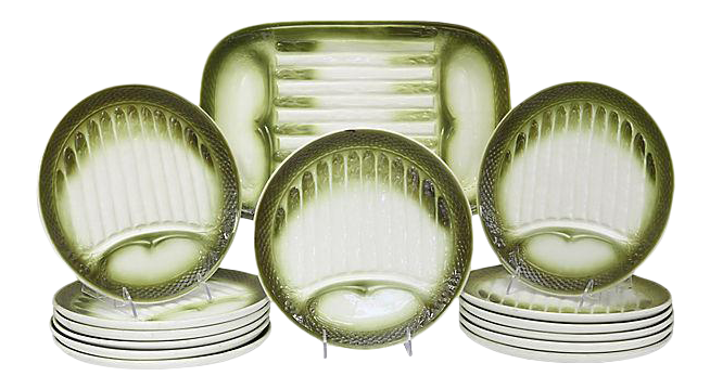 1960s French Asparagus Serving Set, 14Pcs