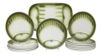 1960s French Asparagus Serving Set, 14Pcs