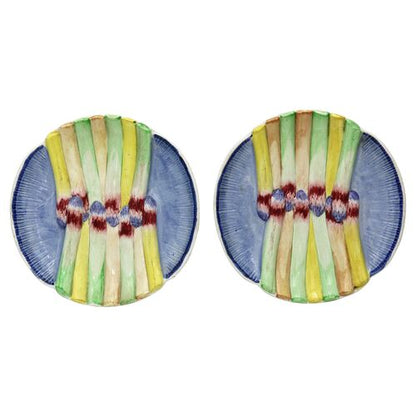 Midcentury French Asparagus Plates, S-2