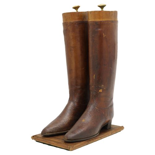 Antique Ladies Riding Boot Shop Display