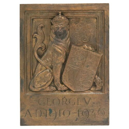 Bronze King George V Memorial Plaque