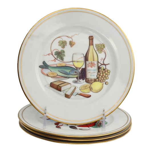 I. Godinger Limoges Wine & Cheese Plates, Set of 4