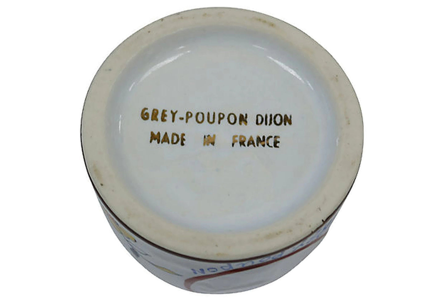 Vintage French Grey Poupon Faience Mustard Pot
