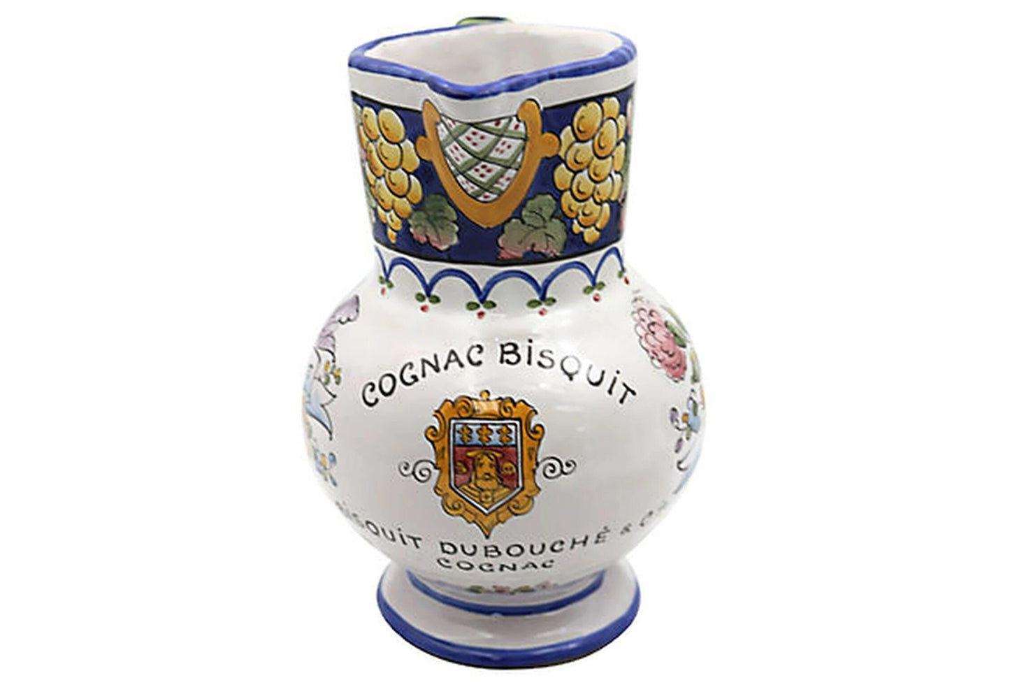French Faience Cognac Biscuit Advertising Jug