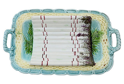 Antique French Majolica Asparagus Platter