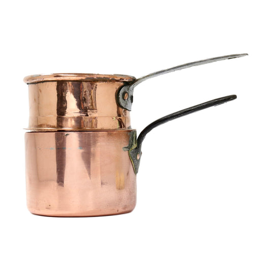 19th-C. Heavy Copper Double Boiler