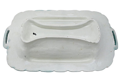 Antique French Majolica Asparagus Platter