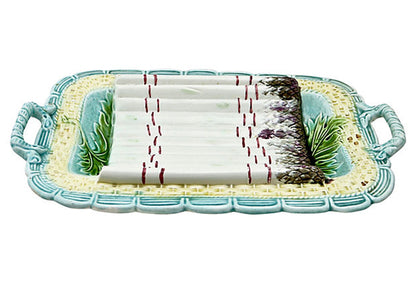 Antique French Majolica Asparagus Platter
