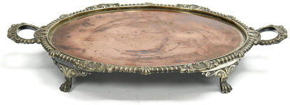 Antique Sheffield Plate Footed Tray