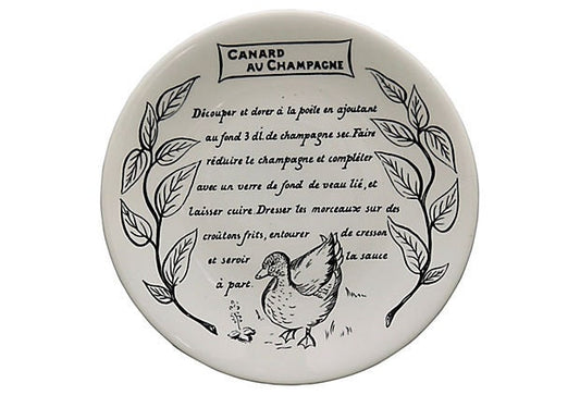 Gien Duck Champagne Paté Recipe Plate