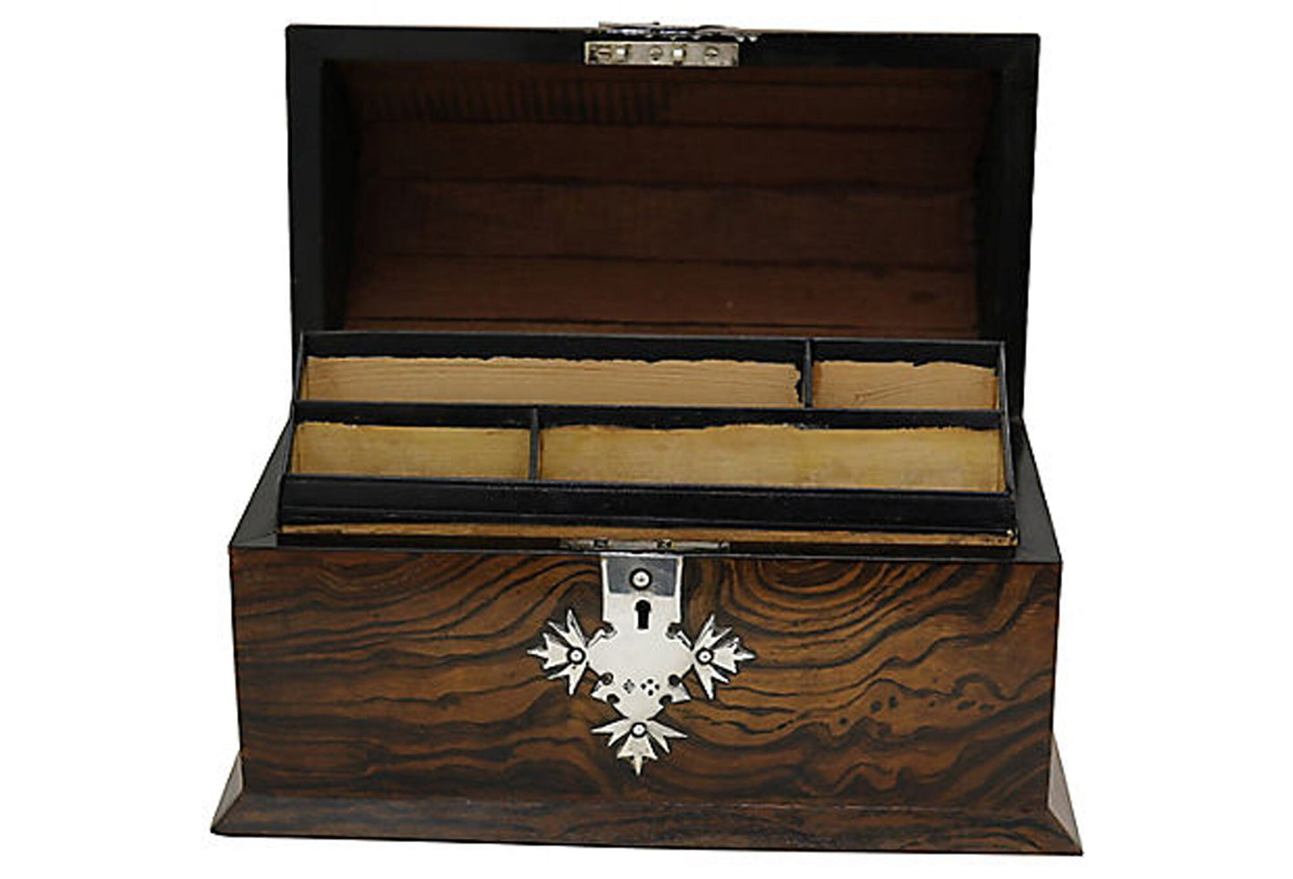 Antique Arts & Crafts Rosewood Box w/ Sterling Silver Hardware