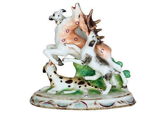 Antique French Edmé Samson Porcelain Hunting Scene Figure