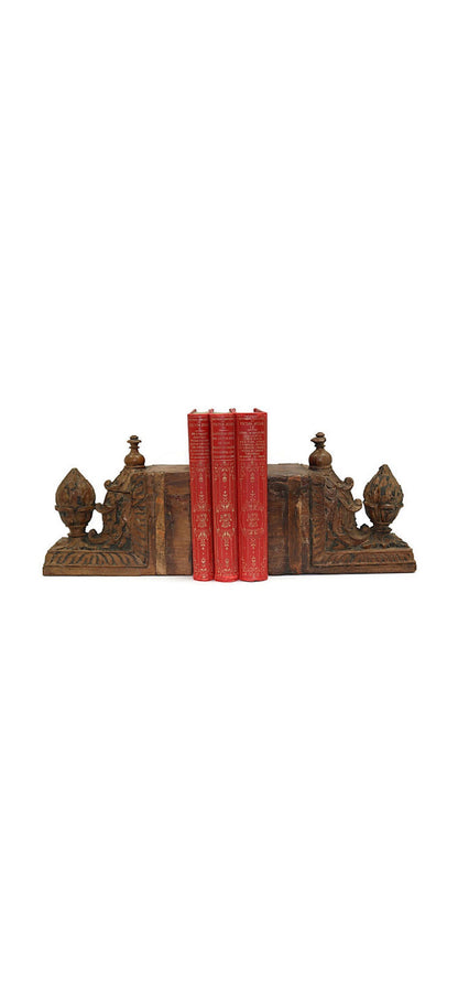 19th Century Oversized Hand-Carved Bookends, a Pair