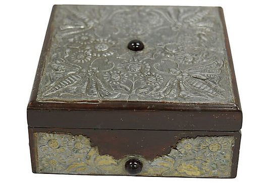 Antique Dragonfly & Cabochon Arts and Crafts Box