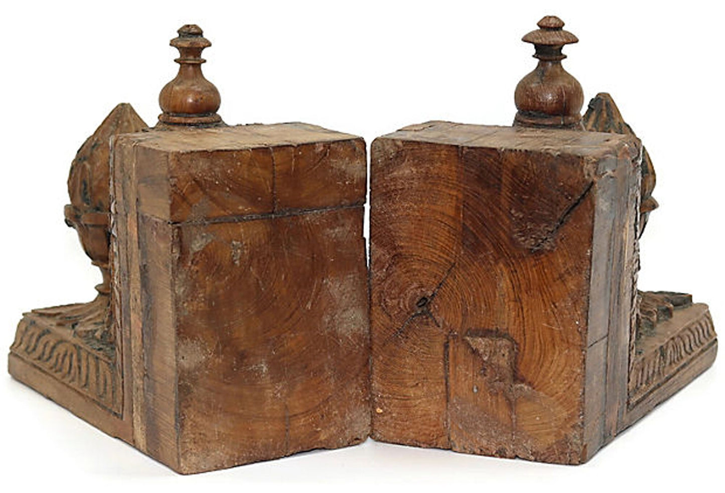 19th Century Oversized Hand-Carved Bookends, a Pair