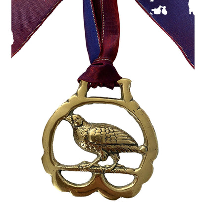 Antique Quail Bird English Horse Brass Christmas Ornament