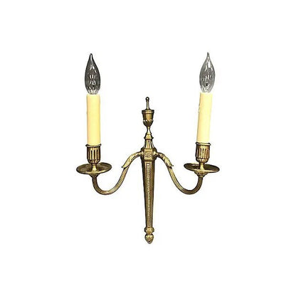 Antique French Bronze Wall Sconces, a Pair