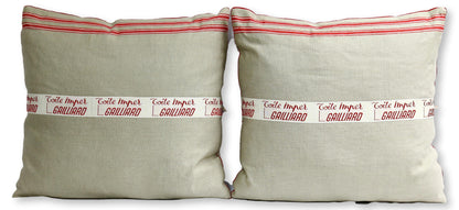 Vintage French Linen Pillows, Pair