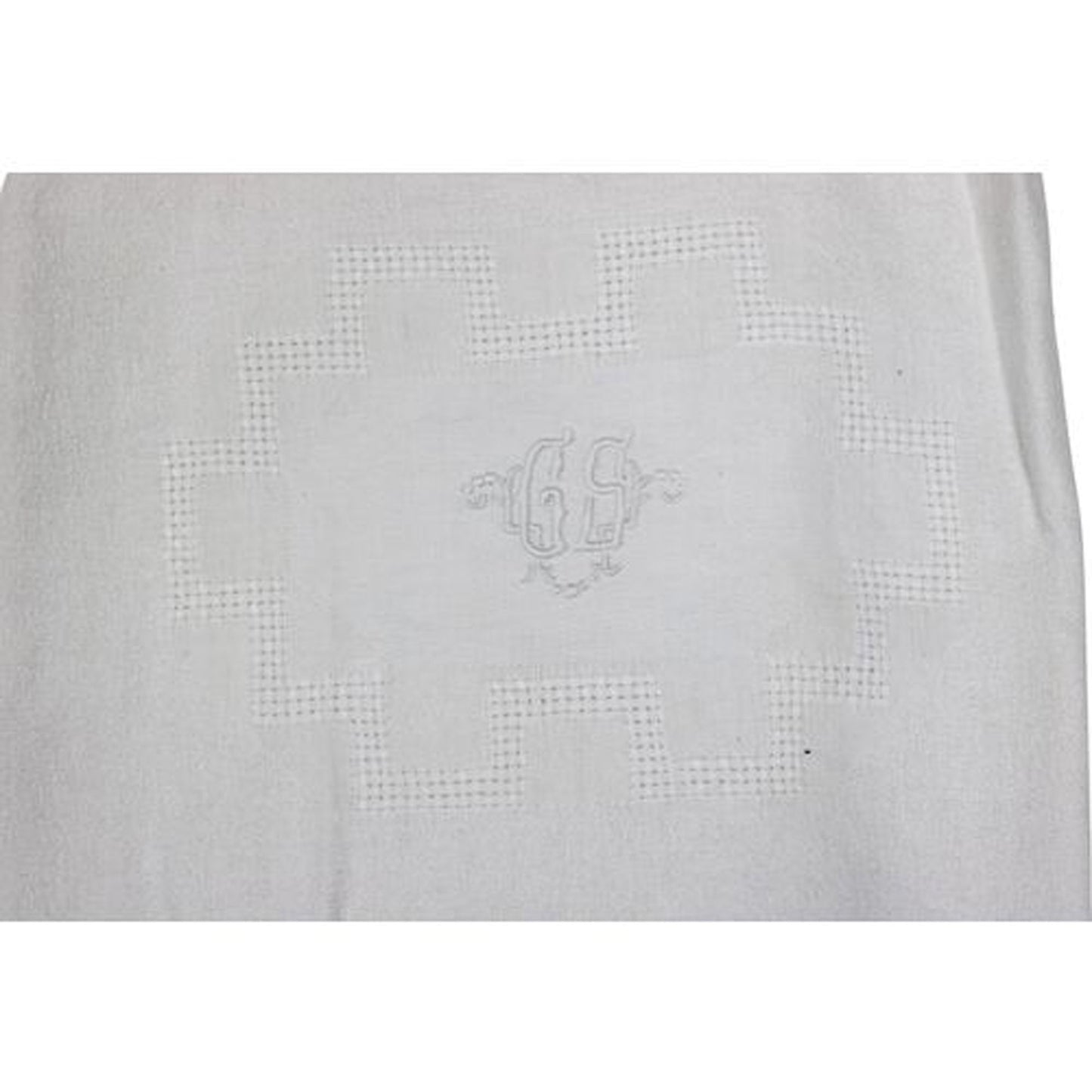 Antique French Linen Serviettes / Dinner Napkins w/ " GS " Monogram, Set of 8