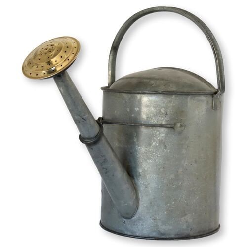 English Watering Can w/Brass Rose