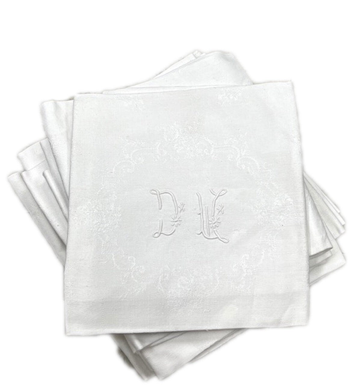 Antique French Dinner Napkins MG/DW S/12