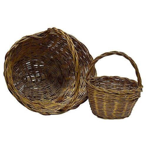 19th-C. French Cherry Orchard Baskets Pr