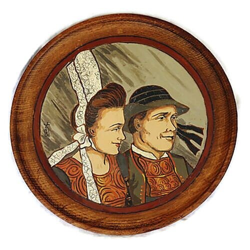 Country French Quimper Wood Plaque