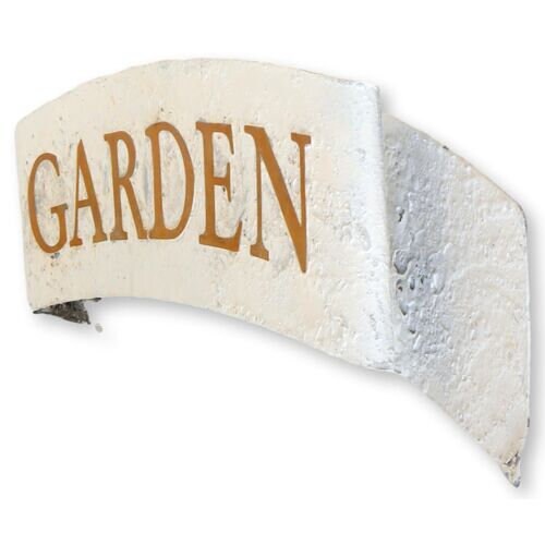 Salvaged Metal Scrolled Garden Sign