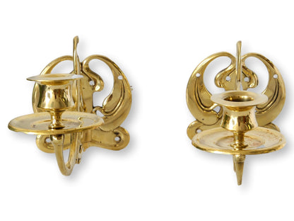 English Art Nouveau Candle Wall Sconces