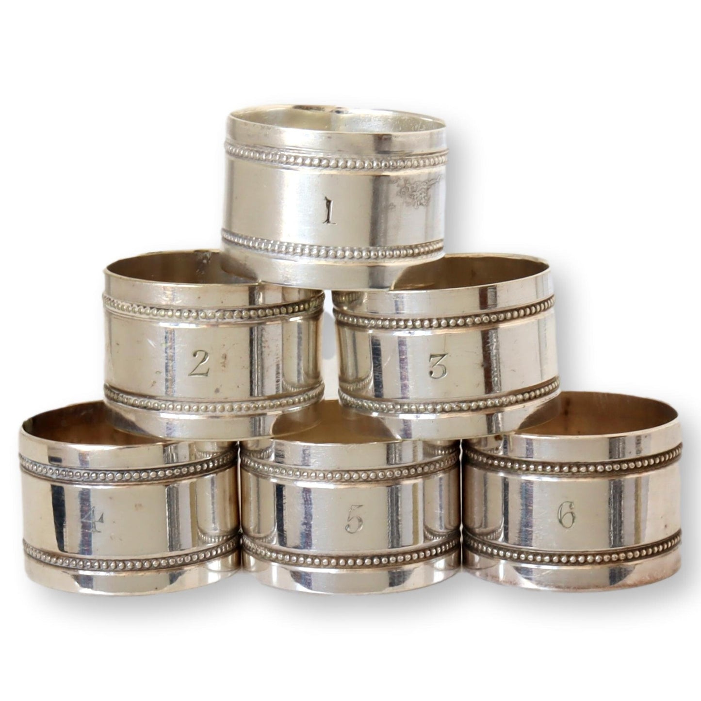 English Officers Numbered Napkin Rings