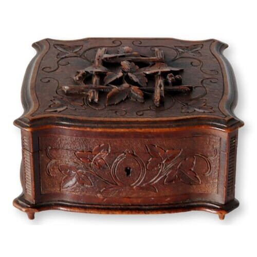Antique Hand-Carved Black Forest Box
