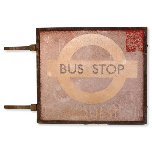 Midcentury London Bus Stop Sign
