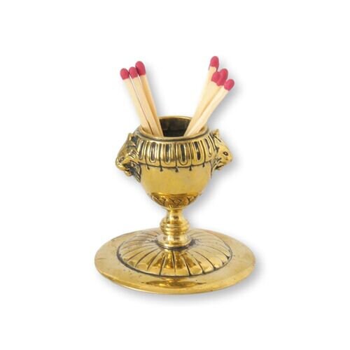 Petite Antique Brass Matchstick Holder