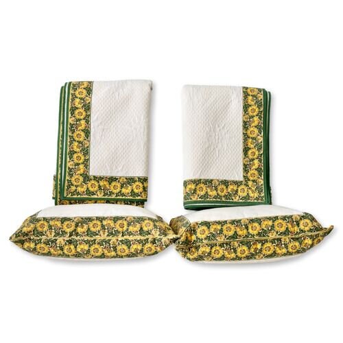 French Matelassé Coverlets & Pillows 4pc