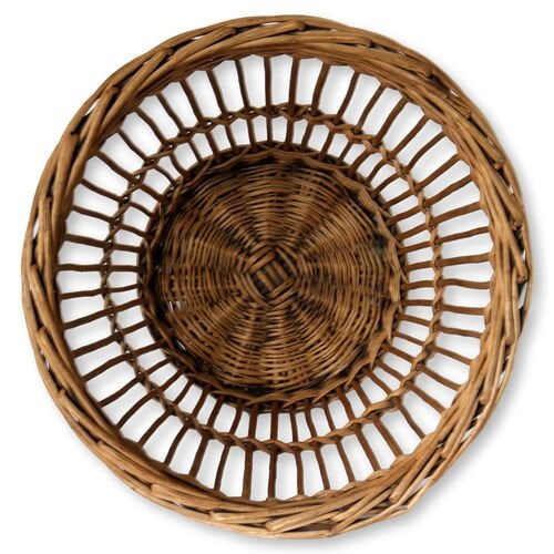 Antique French Bamboo Waste Basket