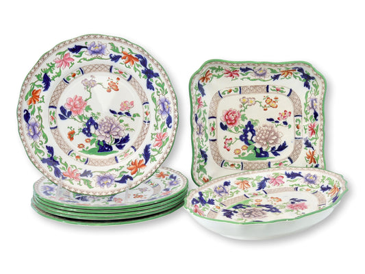 Early 1900s Copeland Spode Floral Pattern Luncheon Set