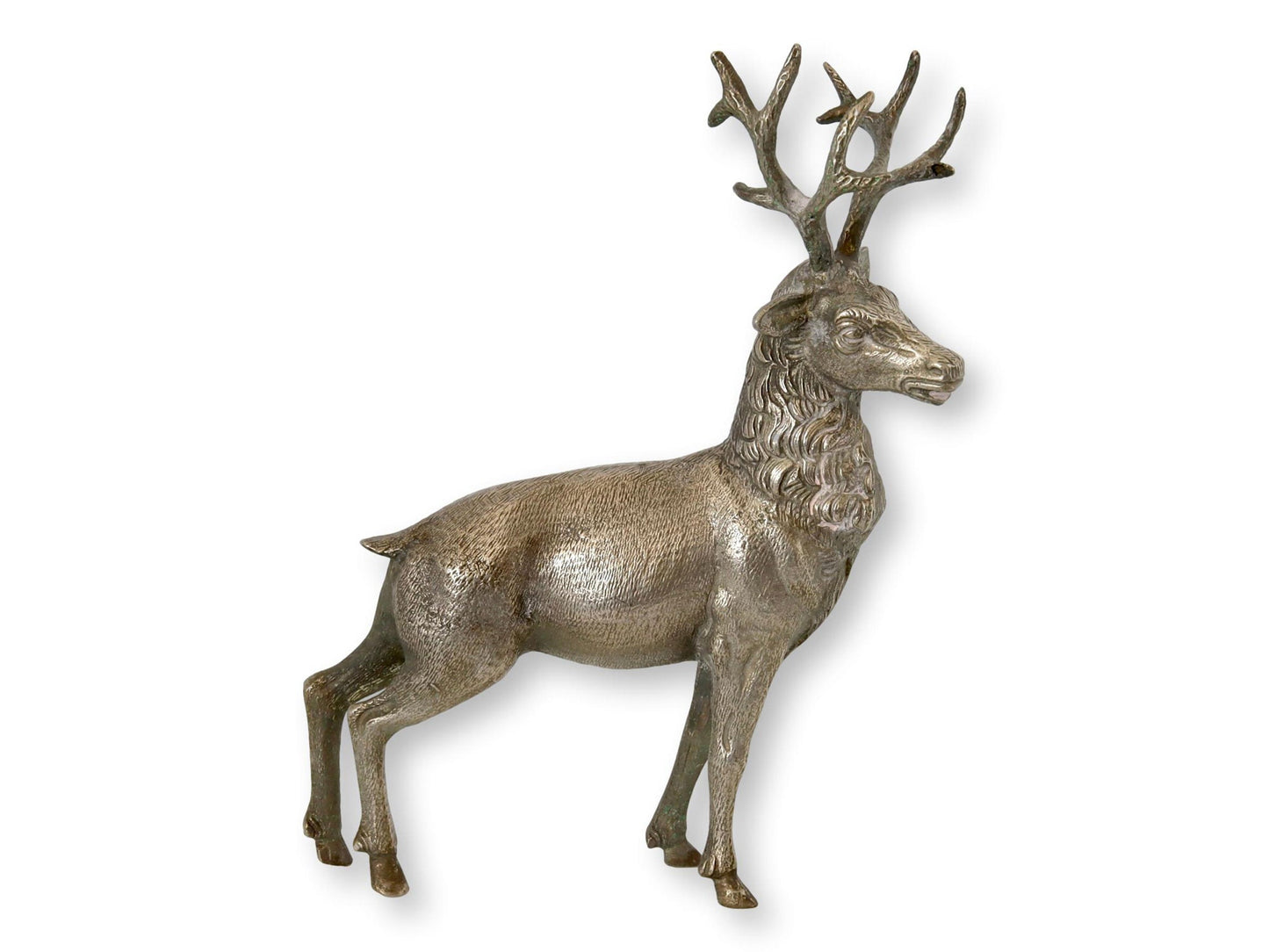 Heavy Silver-Plated  Figural Stag Deer